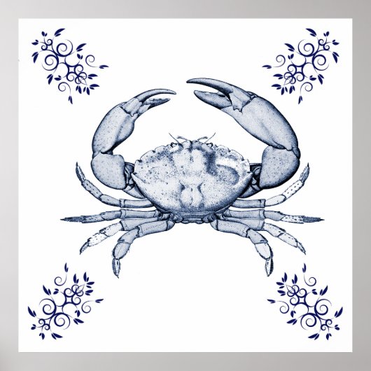 Poster Art aquatique ~ Crabe de pierre (Devant)