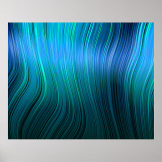 Poster Art Bio Moulage Plastique Doux Strands Bleu Hues