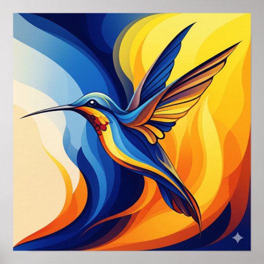 Poster Art Biomorphique des colibris (Devant)