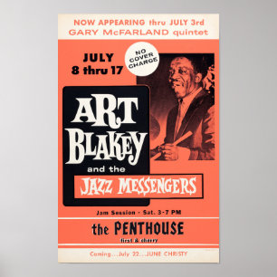 Poster Art Blakey à la Vintage de reproduction de Penthou