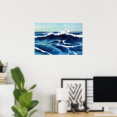 Poster Art Blue Ocean Waves (Bureau à domicile)