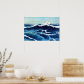 Poster Art Blue Ocean Waves (Cuisine)