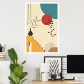 Poster Art Botanique Moderne Du Milieu Du Siècle, (Bureau à domicile)