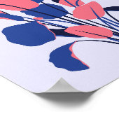 Poster Art botanique rose et bleu moderne Imprimer (Coin)