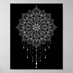 Poster Art botanique zen mandala succulent spirituel boho