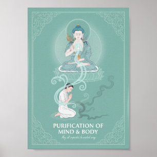 Poster Art bouddhiste tibétain de purification Vajrasattv