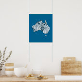 Poster Art carte australien (Cuisine)