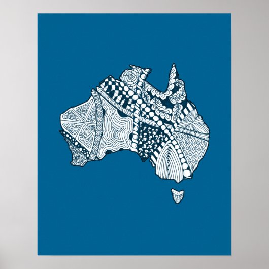 Poster Art carte australien (Devant)
