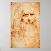POSTER ART CÉLÈBRE - LEONARDO DA VINCI - AUTO PORTRAIT (Devant)