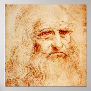 POSTER ART CÉLÈBRE - LEONARDO DA VINCI - AUTO PORTRAIT