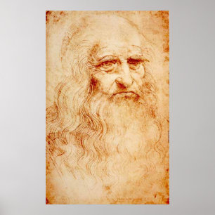 POSTER ART CÉLÈBRE - LEONARDO DA VINCI - AUTOPORTRAIT