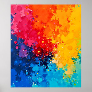 Poster Art chaotique vibrant à l'aquarelle