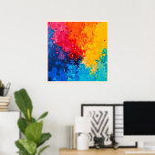 Poster Art chaotique vibrant à l'aquarelle (Bureau à domicile)