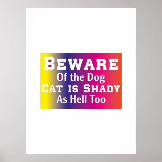Poster Art Chat Méfiez-Vous Du Chien (Devant)