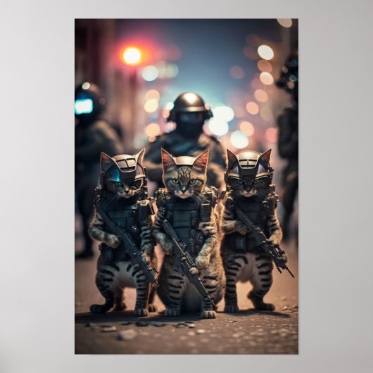 Poster Art Chats Militaires (Devant)