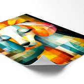 Poster Art Chien Abstrait - Conception Animale Géométriqu (Coin)