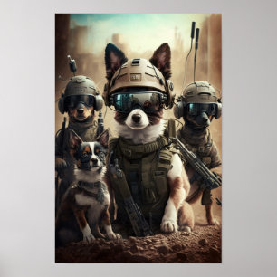 Poster Art Chiens militaires