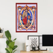 Poster Art chrétien Christ en Majesté (Bureau à domicile)
