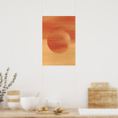 Poster Art circulaire Abstrait géométrique orange (Cuisine)