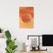 Poster Art circulaire Abstrait géométrique orange (Bureau à domicile)