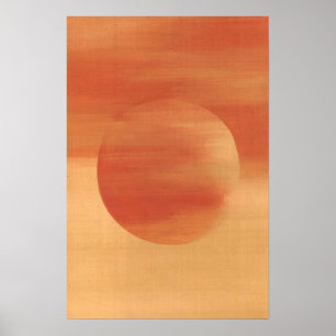 Poster Art circulaire Abstrait géométrique orange