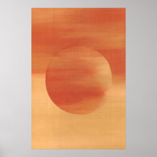 Poster Art circulaire Abstrait géométrique orange (Devant)
