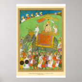 Poster Art classique asiatique Mughal Empereur Bader 17e  (Devant)