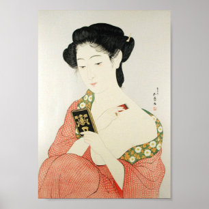 Poster Art classique japonais de dame de geisha