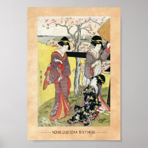 Poster Art classique japonais oriental frais de dame de