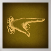 Poster Art classique Retro Pointing Doigt Pointeur (Devant)