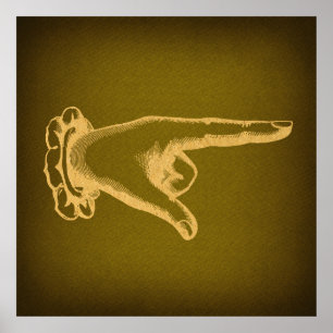 Poster Art classique Retro Pointing Doigt Pointeur