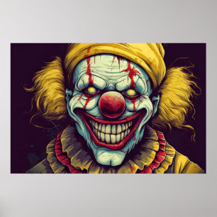 Poster Art clown carnavalesque illustration