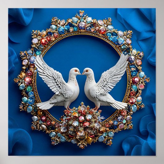 Poster Art colombes de mariage (Devant)