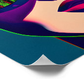 Poster Art coloré Femme dans lunettes de soleil Ville Réf (Coin)