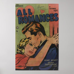 Poster Art comique d'âge d'or - tous les Romances