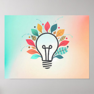 Poster Art conceptuel coloré : Idée Fleurir Lumière Abstr