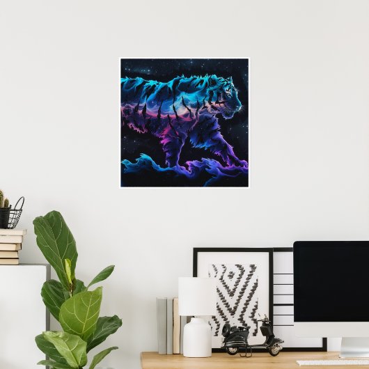 Poster Art conceptuel de l'encre de tigre Abstrait dans l (Bureau à domicile)