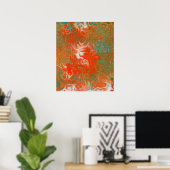 Poster Art contemporain Abstrait Rouge Orange Turquoise p (Bureau à domicile)
