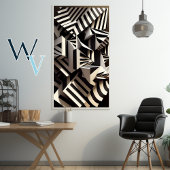 Poster Art contemporain noir et blanc