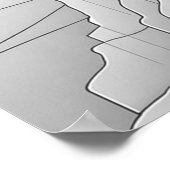 Poster Art contemporain Santorin en noir et blanc (Coin)