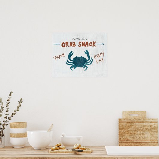 Poster Art côtier | Cabane de crabe (Cuisine)