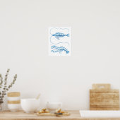 Poster Art Côtier Crustacés Bleus No.6 Décor Nautique (Cuisine)