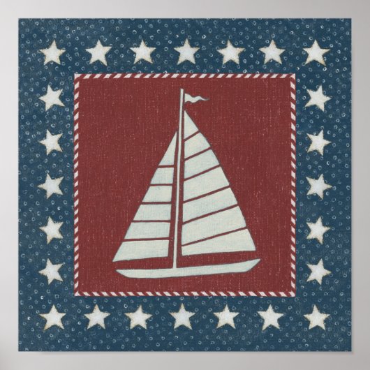 Poster Art côtier | Voilier en rouge (Devant)