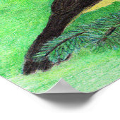 Poster Art crayon de couleur Oiseau de Tananger Occidenta (Coin)