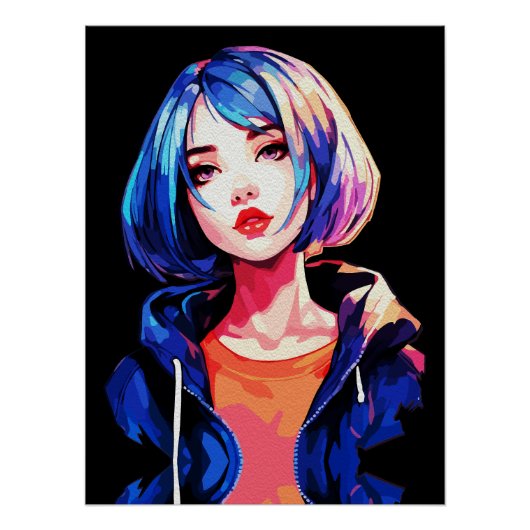 Poster Art créatif d'anime pour mur | Filles 05 (Devant)