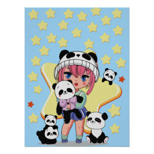 Poster Art créatif d'anime pour mur   Filles 19