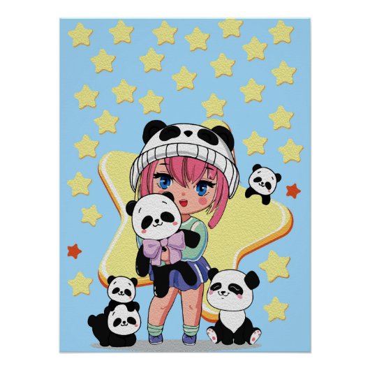 Poster Art créatif d'anime pour mur | Filles 19 (Devant)