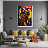 Poster Art Cubiste Abstrait Gras