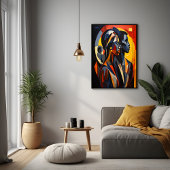 Poster Art Cubiste Abstrait Gras