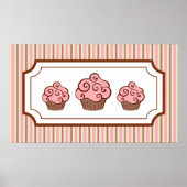Poster Art Cupcakes rose (Devant)